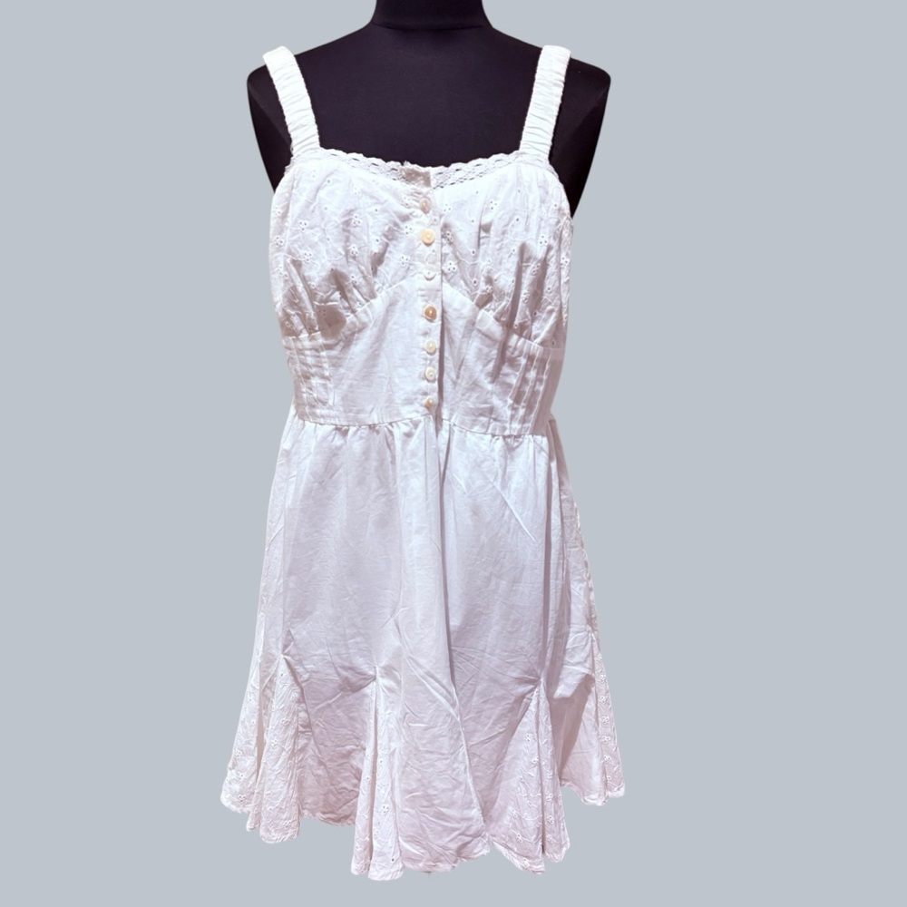Hint of blush  sleeveless eyelet details summer dress junior XL
